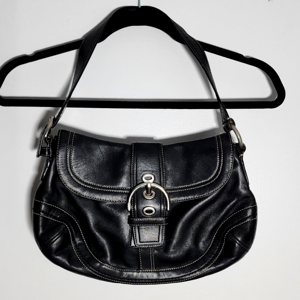 Coach Black Leather Shoulder Bag